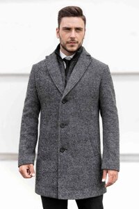 Чоловіче пальто Sun's House 52 Сірий (4820430340752)
