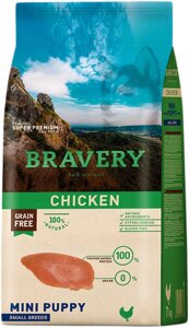 Сухий корм Bravery Chicken Mini Puppy для цуценят дрібних порід із куркою 600 г (8436538948309)