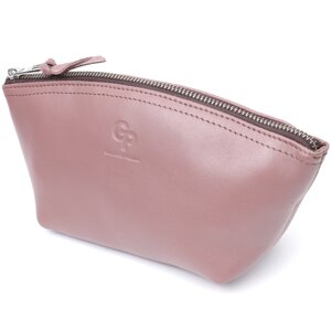 Жіноча шкіряна косметичка GRANDE PELLE 16793 Пудровий