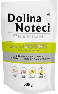Вологий корм для собак Dolina Noteci Premium з гусятиною та картоплею 500 г (5902921300830)