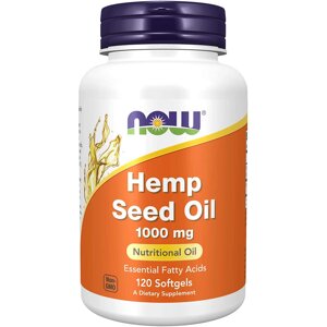 Комплекс для профілактики тиску і кровообігу NOW Foods Hemp Seed Oil 1000 mg 120 Softgels