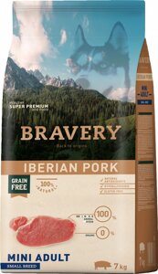 Сухий корм Bravery Iberian Pork Mini Adult для дорослих собак дрібних порід із іберійською свининою 7 кг (8436538946688)