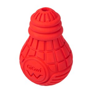 Іграшка для собак GiGwi Лампочка гумова Bulb Rubber M 11 х 7 см Червона (2337)