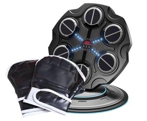 Настінний боксерський тренажер і рукавички Hexagonal Warrior Bluetooth Чорний