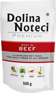 Вологий корм для собак Dolina Noteci Premium із яловичиною 500 г (5902921301264)