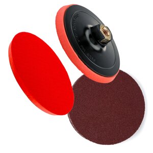 Шліфувальні круги на липучці Polax К180 з тримачем 125 мм 11 шт (335-83)