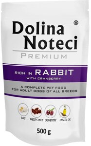 Вологий корм для собак Dolina Noteci Premium з кроликом та журавлиною 500 г (5902921300847)