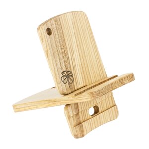 Дерев'яна підставка для телефону Конюшина з чохлом Minkovka Деревина ясена 13 см/8 см Натуральне дерево (27361)