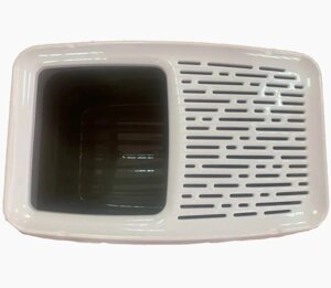 Закритий туалет GeorPlast Salto для котів із верхнім входом 56x40x38 см Сіро-білий 10525