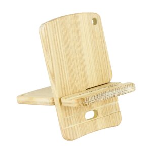 Дерев'яна підставка для телефону з чохлом Minkovka Деревина ясена 13 см/8 см. Топлене молоко (27360)