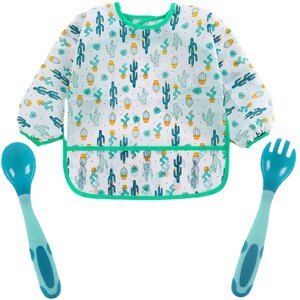 Набір 2Life слюнявчик-нагрудник Кактуси та прилади Синій (v-11749)