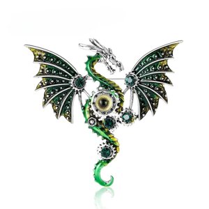 Брошка BROCHE Дракон зелена BRBF114372