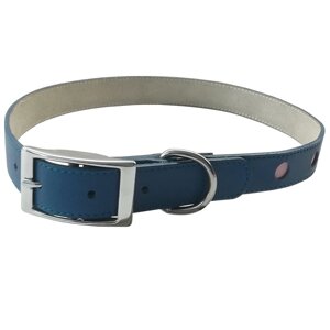 Шкіряний нашийник для собак Coastal TOO! Cut Out Dots синій 2.5x65 см (76484761478)