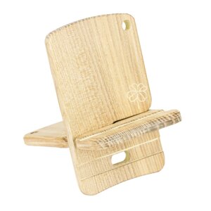 Дерев'яна підставка для телефону Конюшина з чохлом Minkovka Деревина ясена 13 см/8 см Топлене молоко (27359)