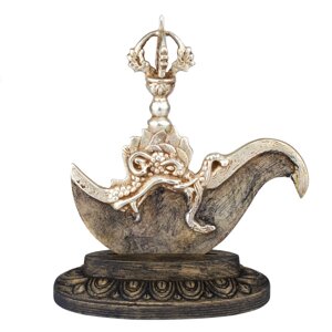 Статуетка HandiCraft Картика тиб. Дрігуг + підставка Бронза з срібленням 17 см (26361)