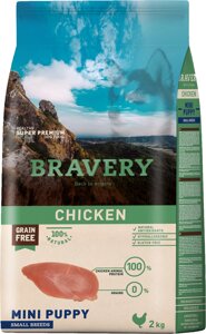 Сухий корм Bravery Chicken Mini Puppy для цуценят дрібних порід із куркою 2 кг (8436538946770)