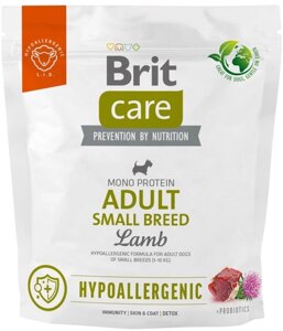 Корм для собак малих порід Brit Care Dog Hypoallergenic Adult Small Breed гіпоалергенний з ягням 1 кг