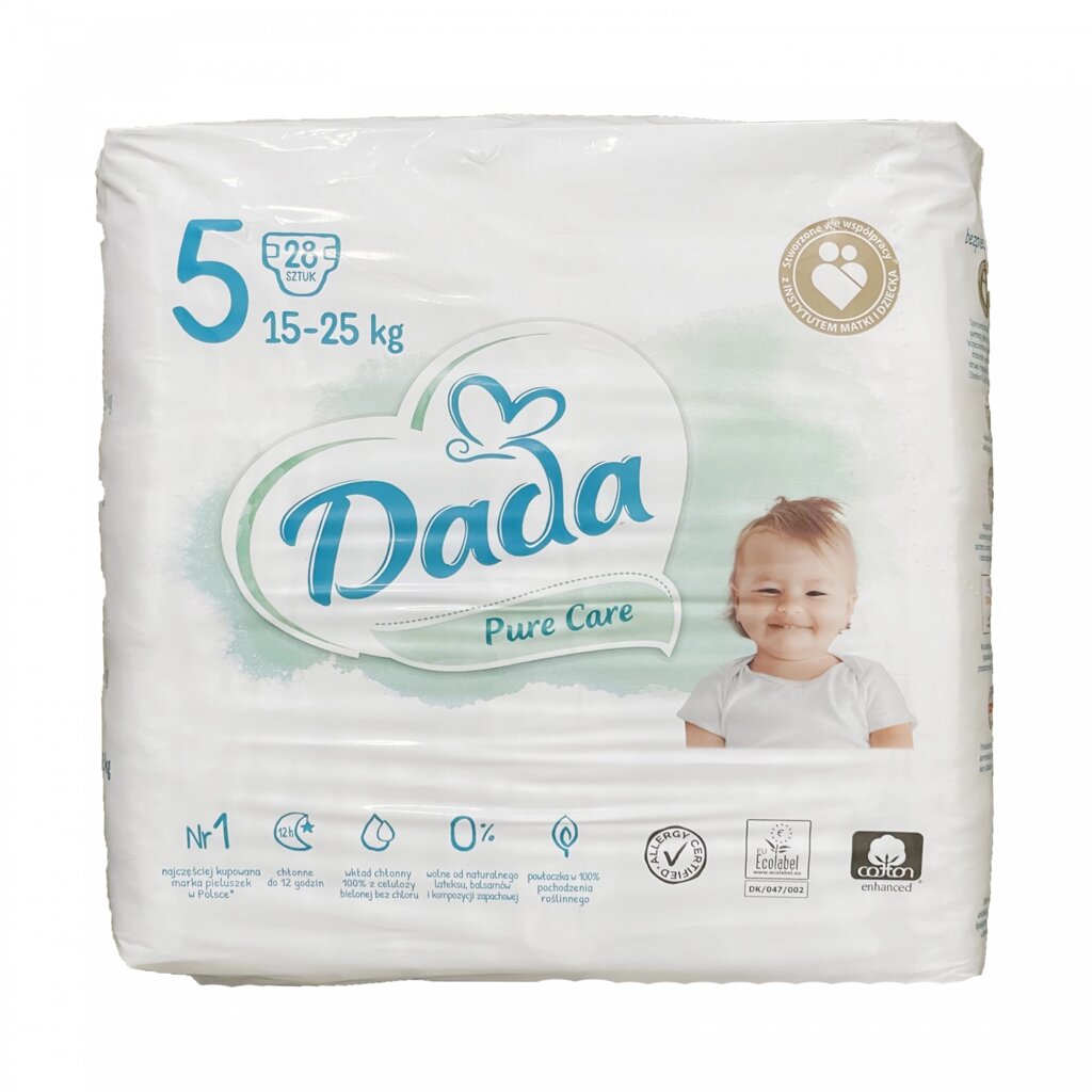Підгузки Dada Pure Care 5 (15-25 кг) 28 шт від компанії Лізок - фото 1