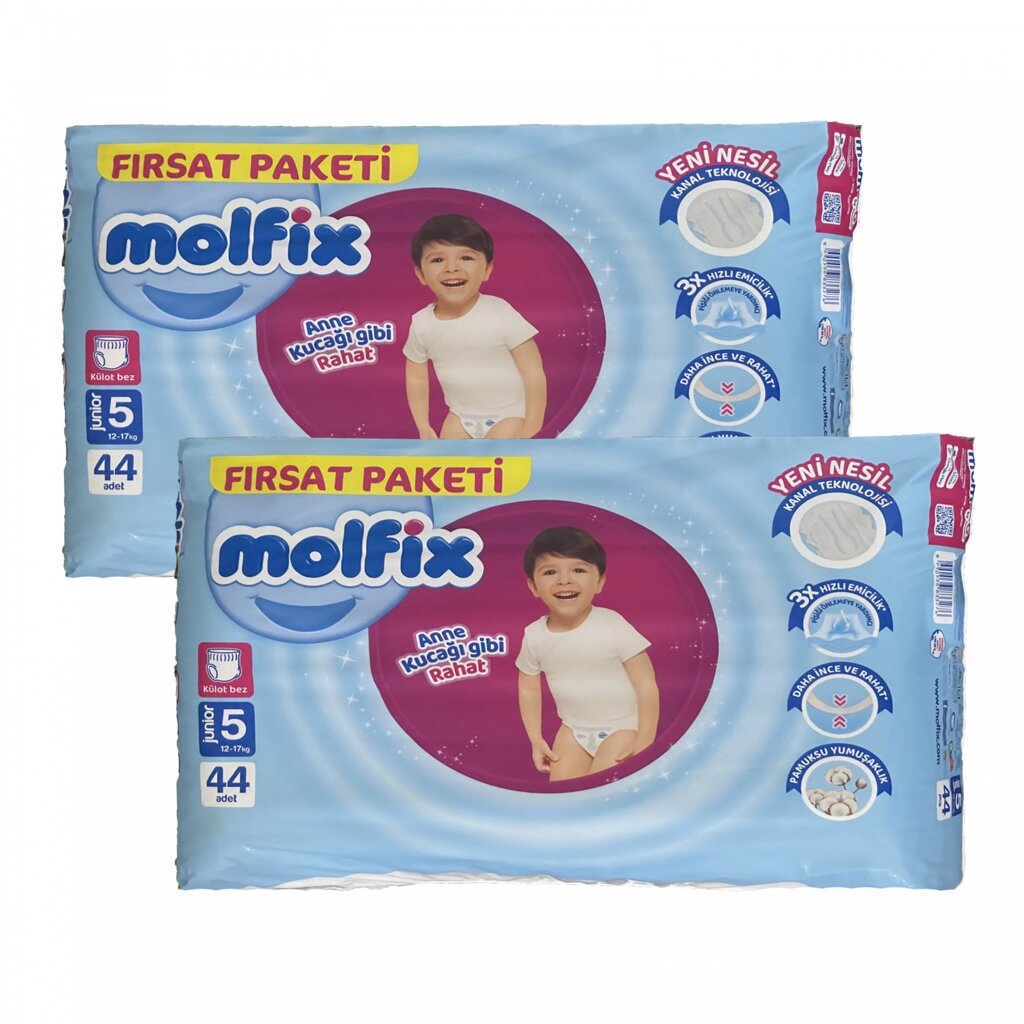 Підгузки-трусики Molfix 5 junior (12-17 кг) 88 шт від компанії Лізок - фото 1