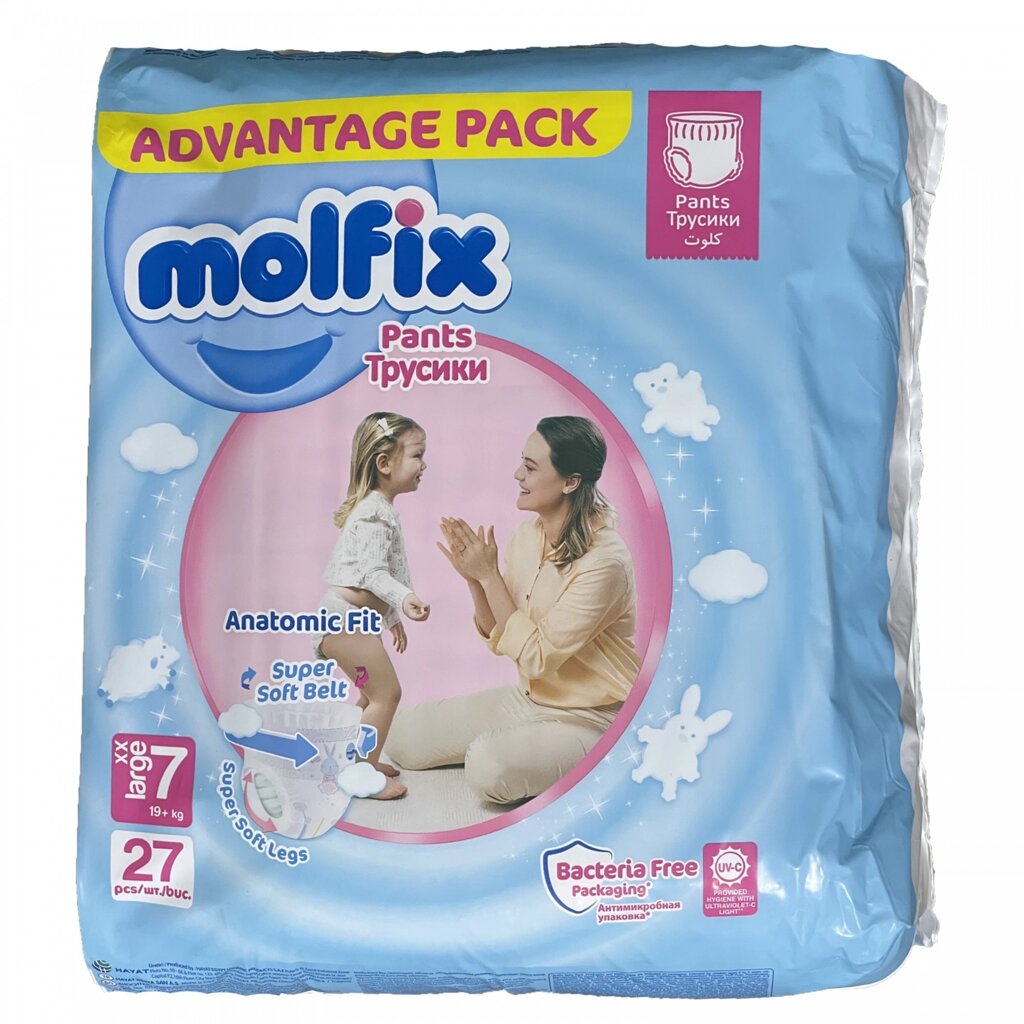 Підгузки-трусики Molfix 7 XX large 19+ кг 27 шт від компанії Лізок - фото 1