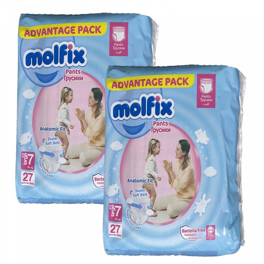 Підгузки-трусики Molfix 7 XX large 19+ кг 54 шт від компанії Лізок - фото 1