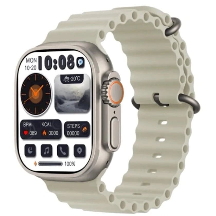 Розумний сенсорний смарт-годинник HK 8 pro Max Ultra Українське меню White (16078-hbr) від компанії Лізок - фото 1