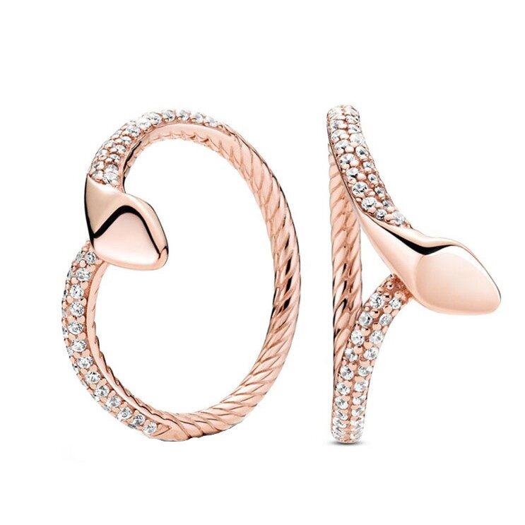 Срібне кільце Pandora Rose Sparkling Snake 189092C01 52 від компанії Лізок - фото 1