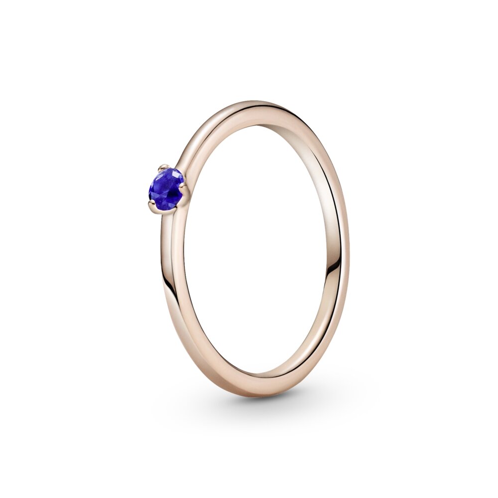 Срібне кільце Pandora Rose з небесно-синім каменем 189259C04 54 від компанії Лізок - фото 1