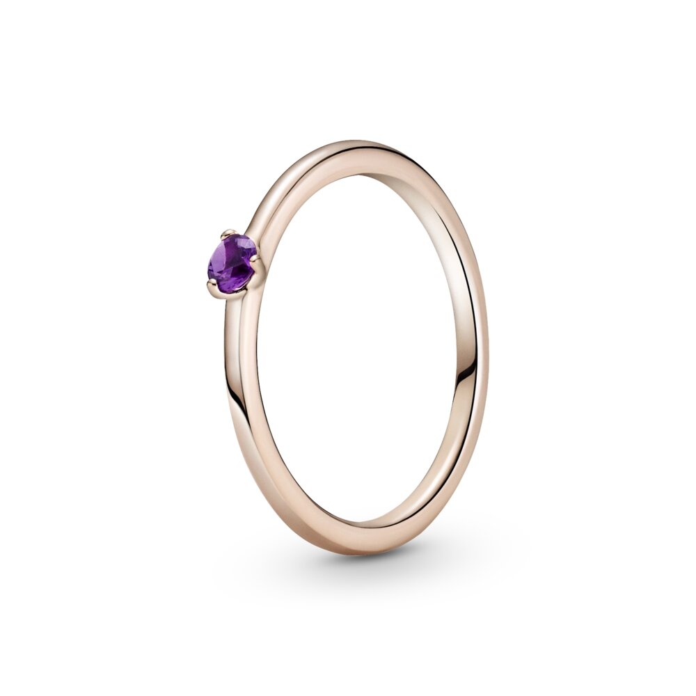 Срібне кільце Pandora Rose з пурпуровим каменем 189259C06 54 від компанії Лізок - фото 1