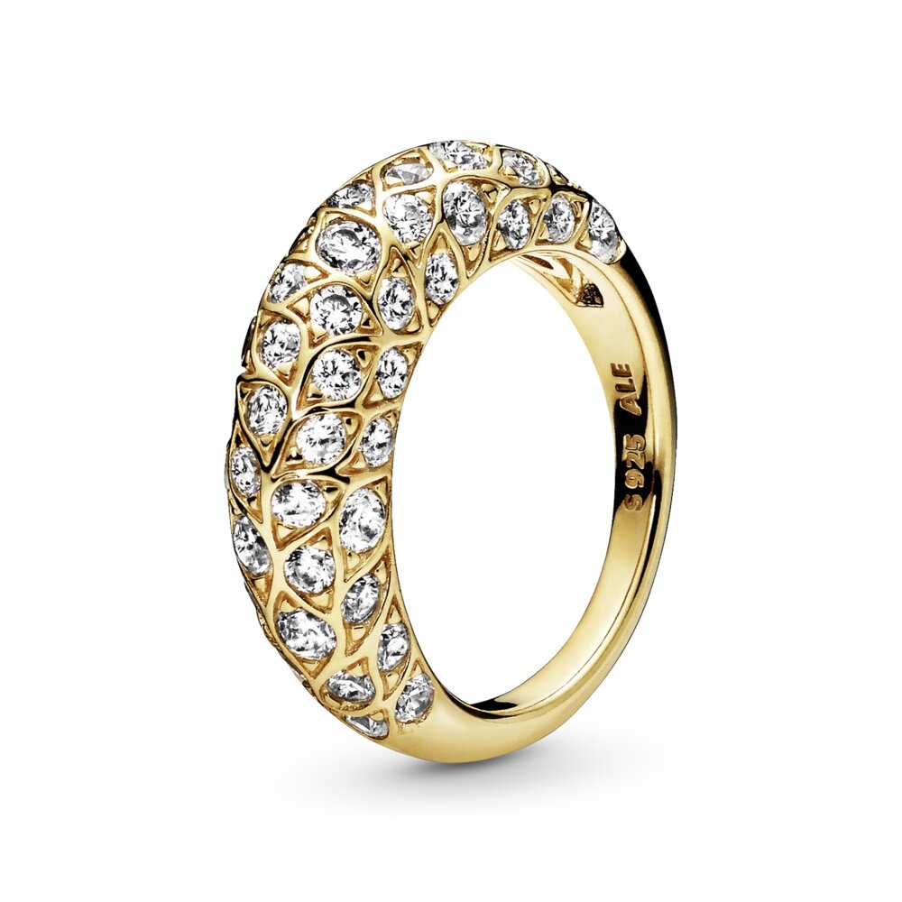 Срібне кільце Pandora в позолоті Shine Спокуса 168290CZ 52 від компанії Лізок - фото 1