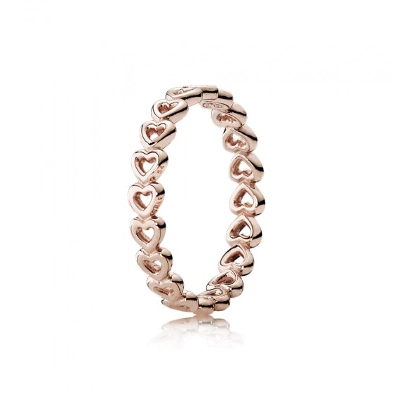 Срібне кільце в позолоті Pandora Символ любові rose 188696C00 54 від компанії Лізок - фото 1