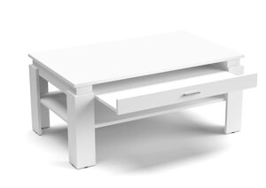 Стіл журнальний з шухлядою Coffe Coft CC04 Accord білий платиновий