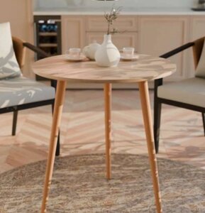 Круглий стіл нерозкладний Neman СЕТ-3, колір дуб кремона торро / лак