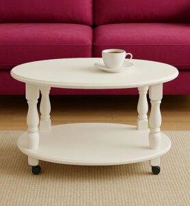 Стіл овальний журнальний Прадо на коліщатках Модуль Люкс