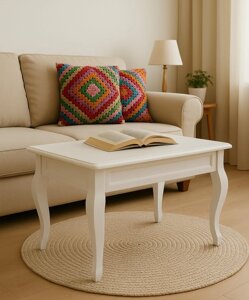 Стіл журнальний прямокутний білого кольору Рим -3 Модуль Люкс