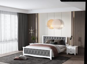 Ліжко дерев'яне з м'яким узголів'ям Модена ArtWood, колір білий