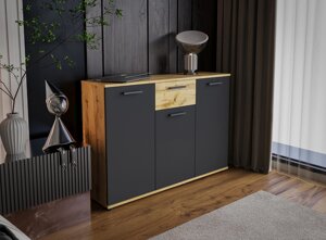 Комод Berno 3 Accord, колір дуб вотан/антрацит, дуб вотан