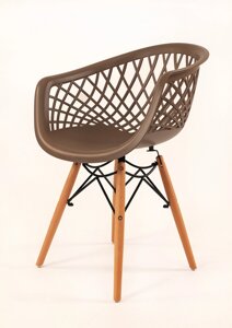 Крісло пластикове на дерев'яних ніжках Viko, сірий