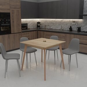 Стіл квадратний нерозкладний Neman БОН 780х780, колір дуб торро / лак