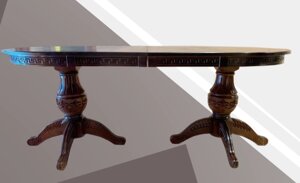 Стіл обідній овальний розкладний Рим MIR, колір горіх