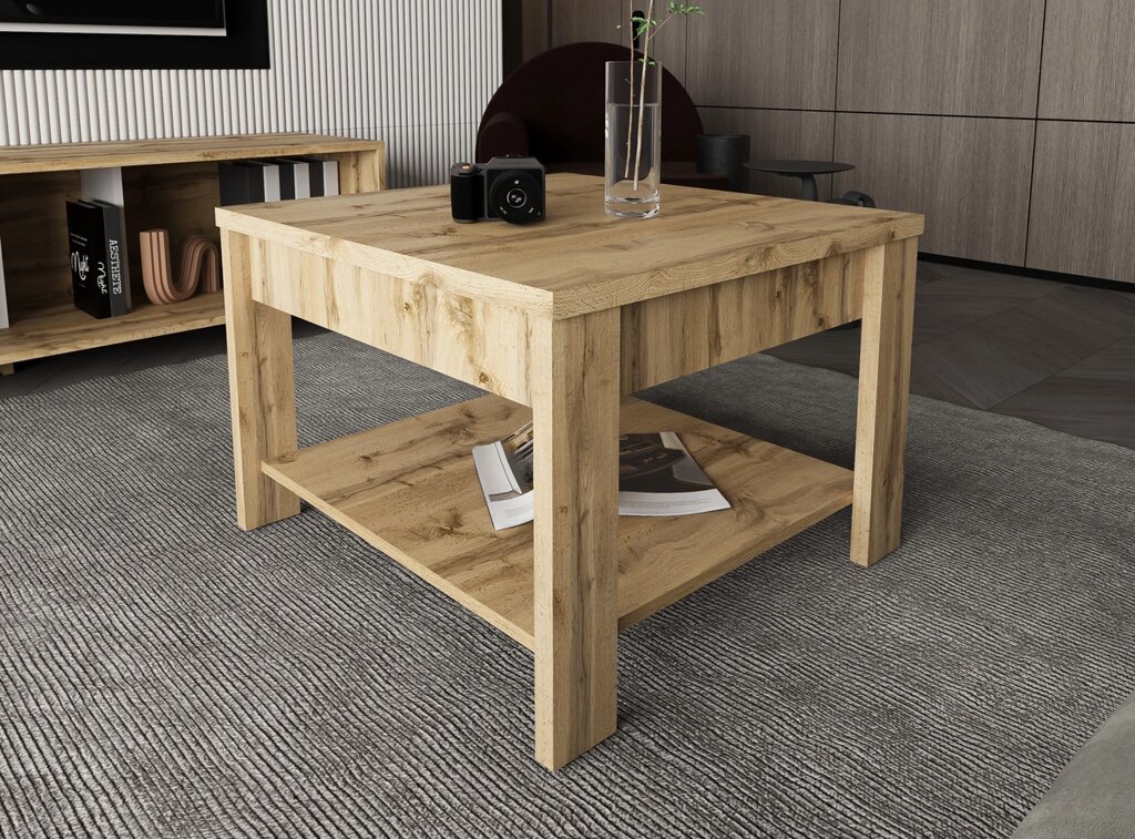 Столик журнальний квадратний в сучасному стилі KENT KT1 Accord, колір дуб вотан від компанії Інтернет каталог меблів - Меблі Всім - фото 1