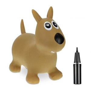 Дитяча надувна собака-стрибунець для розвитку почуття рівноваги і координації, ПВХ пластик світло-коричневого кольору