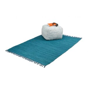 Синій бавовняний клаптиковий килимок