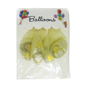 Повітряна кулька стандарт Прозорий набір 5шт. з блискитками