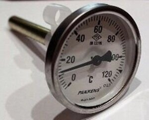 Термометр Ø63мм, 0-120 ° С, з різьбою 1/2 біметалічний, осьової в Львівській області от компании Тепловичок