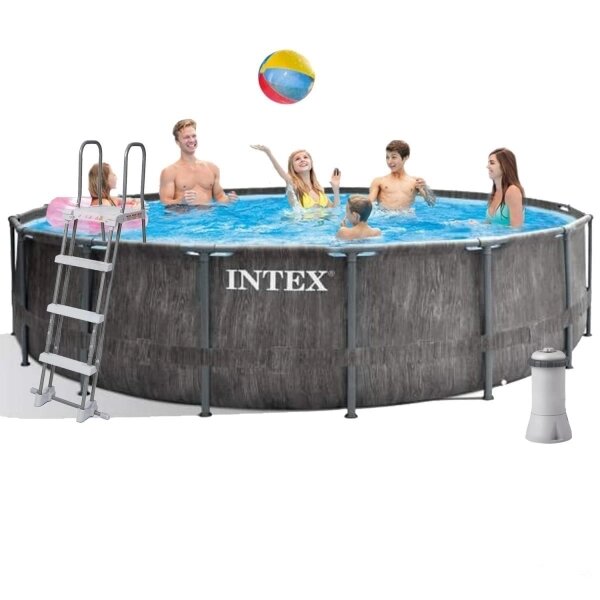 Круглый каркасный бассейн Intex 26742 (457*122 см, 16805 л) с фильтр-насосом ##от компании## Интернет магазин «Во!» www. wo-shop. com. ua - ##фото## 1