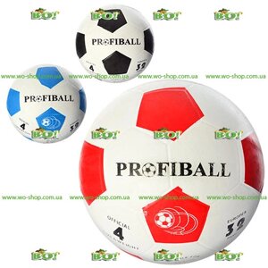 М'яч футбольний VA 0018 (30шт) розмір 4, гума, гладкий, 340г, Profiball, сітка, в кульку, 3цвета,