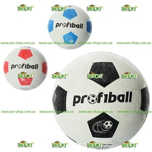 М'яч футбольний VA_0013 (30шт) розмір 5, гума Grain, 350г, Profiball, сітка, в кульку, 3 кольори,