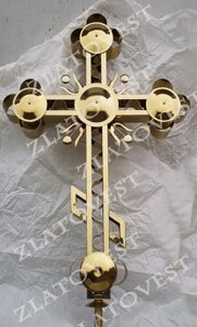 Хрест для купола ажурний з медальками, нітрид титану