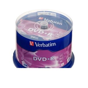 Диск DVD + R Verbatim 4.7 GB / 120 min 16x Silver (50 pcs Cake Box, 43550)